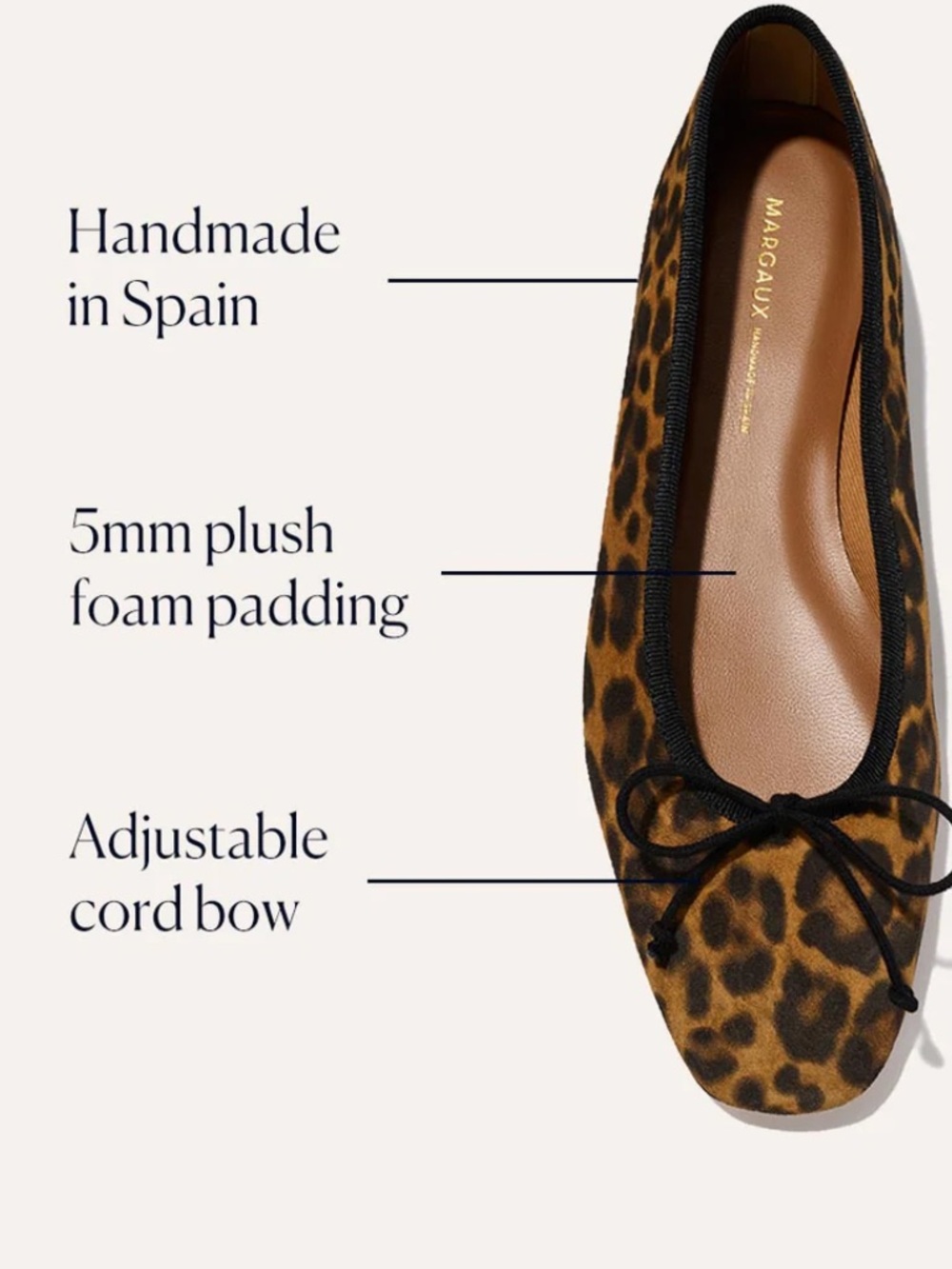 Margaux The Fonteyn Leopard Suede Ballet Flats Size 6.5W - Picture 3 of 9